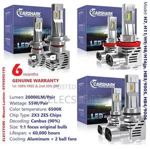 Carshark H7 H11 H8 H9 Hb3 9005 Headlight 20000lm 55w Bulbs