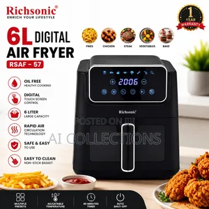 Richsonic 6l Digital Air Fryer Rsaf-57 Oil Free With Touch Screen