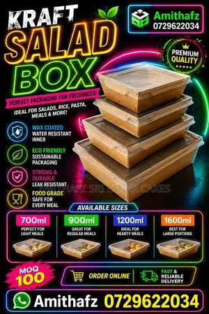Kraft Salad Box – Food Packaging Sri Lanka** Bright • Modern • Viral •