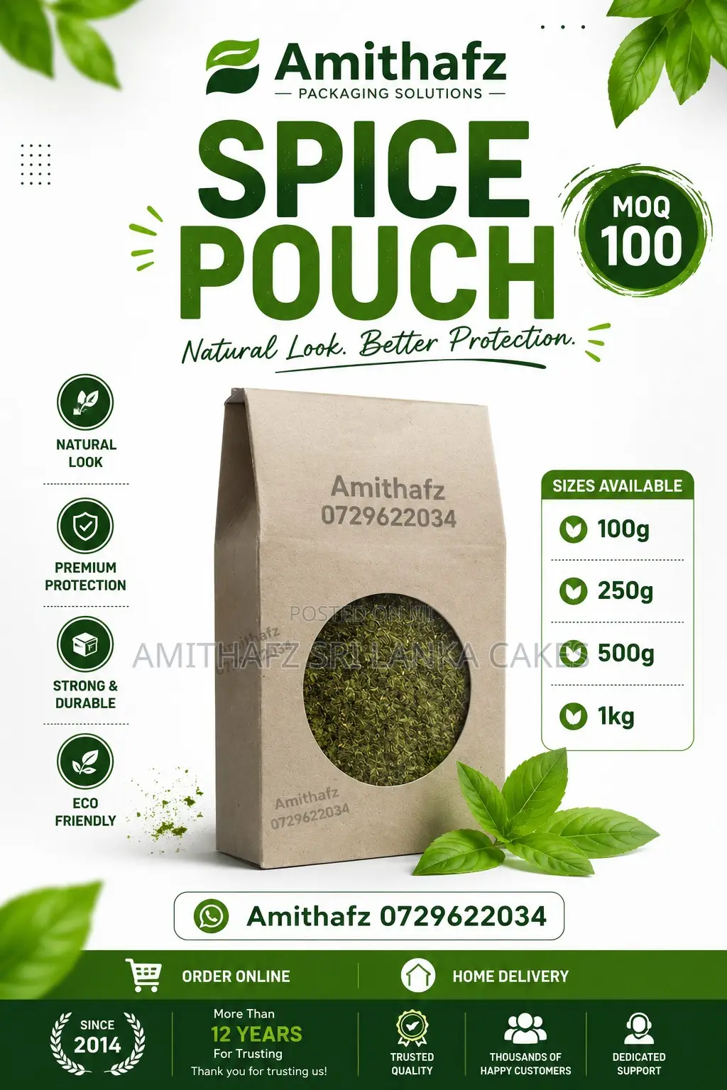 Spice Pouch | Premium Alufoil Ziplock Spice Packaging Sri Lanka Price