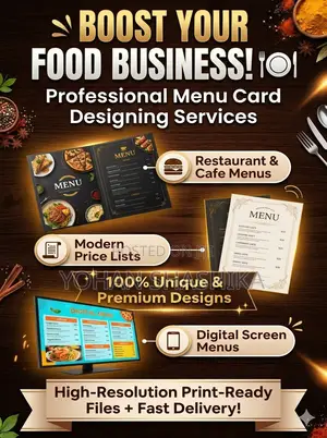 Menu Card Design Service for Restaurants Cafes
