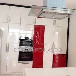 High Gloss two tone Pantry Cupboards With Granite top
