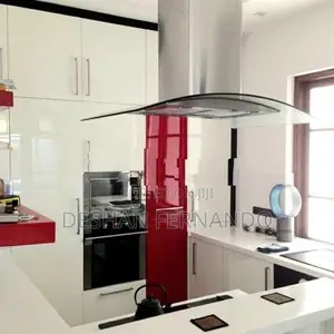 High Gloss two tone Pantry Cupboards With Granite top
