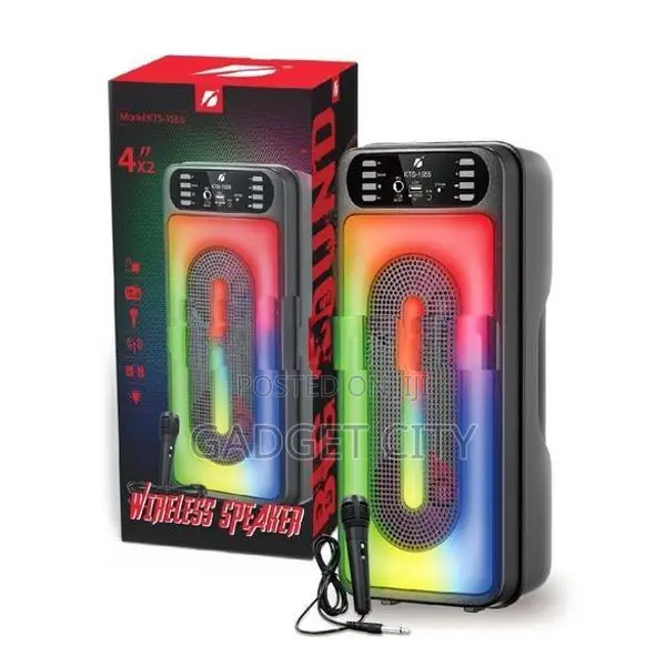 KTS-1555 Portable Rechargeable Wireless Speaker With Microphone