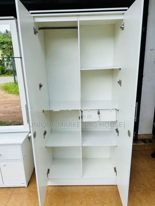Modern 2 D White Side Hanging Wardrobe