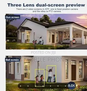 12MP WIFI IP Camera Outdoor 8X Zoom Three Lens Dual Screen
