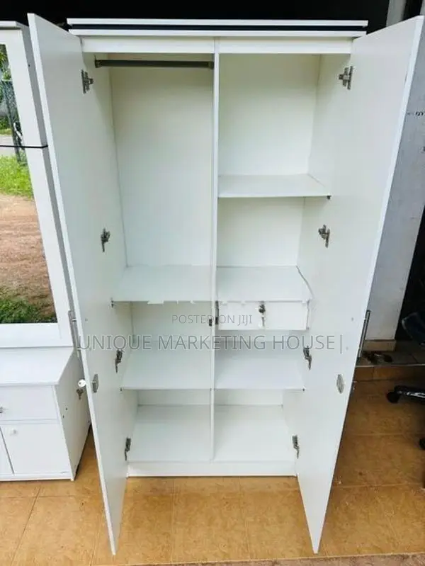Modern 2 D White Side Hanging Wardrobe