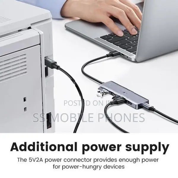 UGREEN 4 Port USB 3.0 & Type C Hub Dock 5Gbps