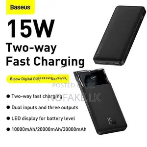 Baseus Bipow 15W 10000mah ( 3-Ports ) Digital Display Power Bank