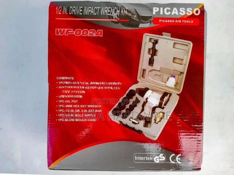 Picasso WF-002A 1/2" Impact Wrench with Sockets / Plastic Box power to