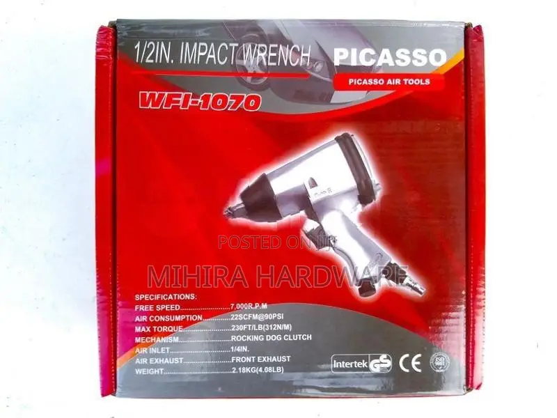 1/2" Drive Picasso WFI 1070 Air Impact Wrench Power Tool