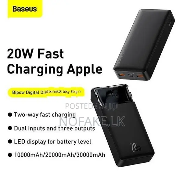 Baseus Bipow 10000mah 20 W Digital Display Fast Charge Power Bank