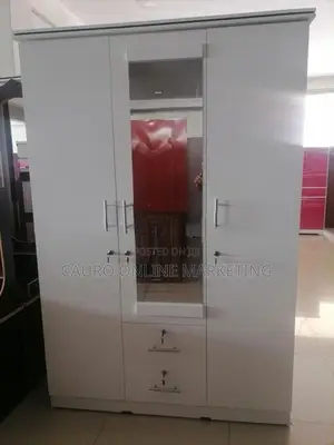 New Melamine White Colour 3 Door Cupboard 6*4 Wardrobe