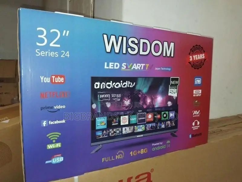 Brand New Wisdom 32" Smart Android Full HD LED Frameless TV