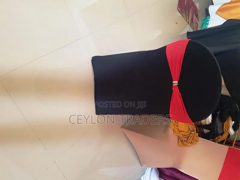 Banquet chair cover stretch heavy black