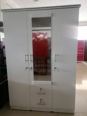 New Melamine 3 Door White Colour Cupboard 6*4 Wardrobe