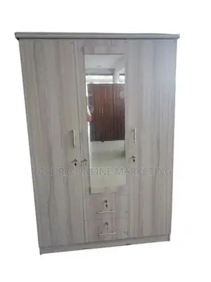 New Melamine White / Ash Black Colour 3 Door Cupboard Fc Wardrobe