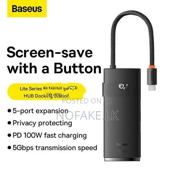 Baseus 5 in 1 Lite Series Type C HDMI Macbook Hub Adapter With PD