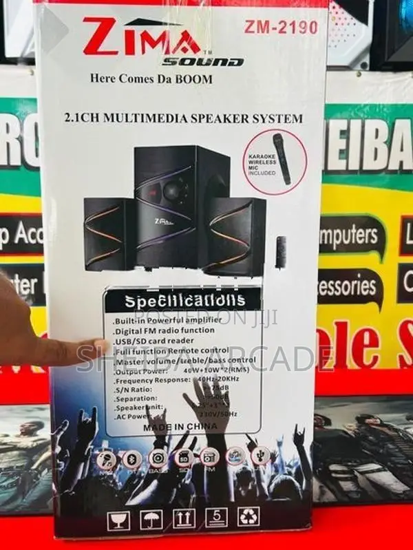 ZIMA HIGH QUALITY Karaoke SUBWOOFER WITH ( Wireless MIC )