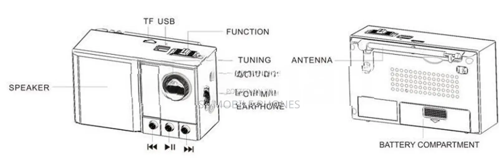 PX-711BT Portable Multiband Rechargeable USB Radio