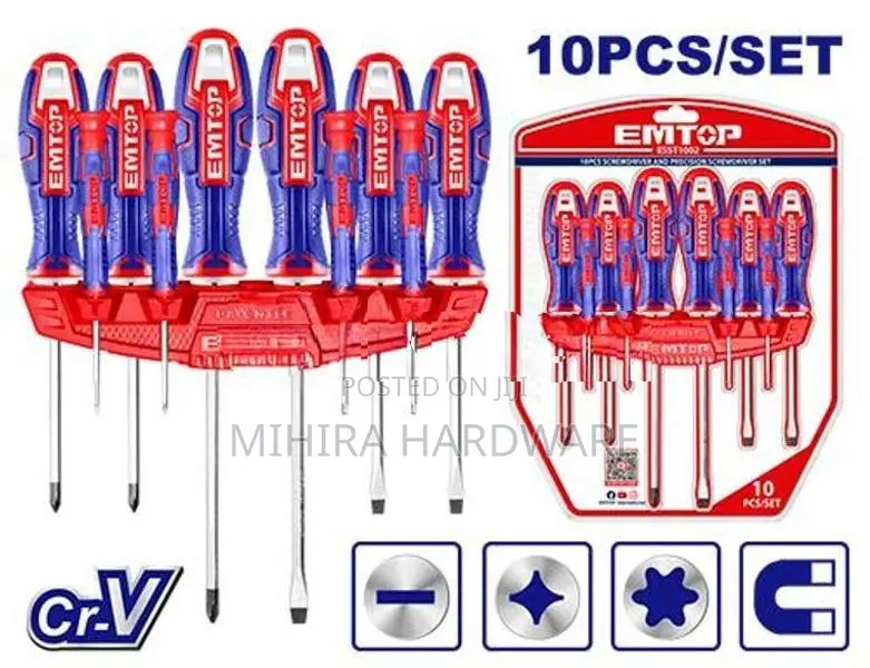 10 Pcs EMTOP 1002 Screwdriver & precision screw driver set