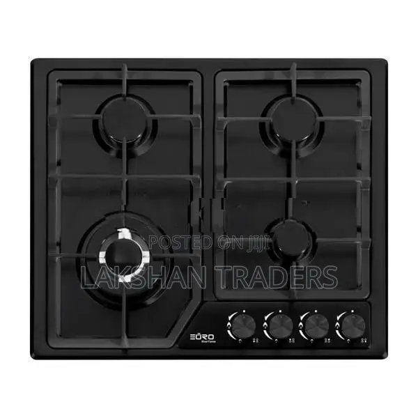 New Euro (Turkey) Cooker Hob 4 Gas Burner Stainless Steel (Black)