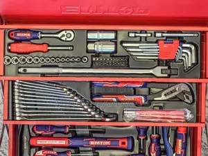 EMTOP 108 Tool box kit socket combination wrench pliers screwdriver ke
