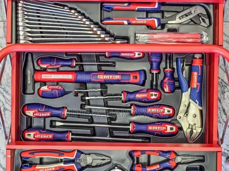108 pcs EMTOP Tool box kit socket combination wrench pliers key set