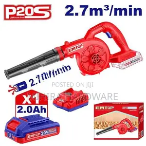 Cordless EMTOP 200281 20V Battery 2.7m3/min 18000RPM Dust Blower