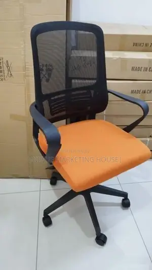 Mesh Orange Seater Office Chairs