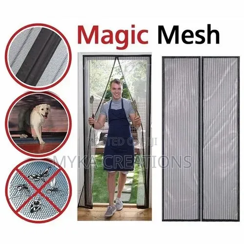 Magic Mesh Door Curtain Keeps Bugs Out, Pet Kid Friendly Fits