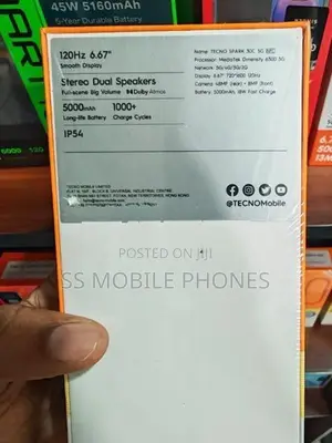 Tecno Spark 30C 5G 4GB 128GB (Brand New)