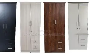 New Ash / Black Brown White Colour 2 Door Locker Cupboard Wardrobe
