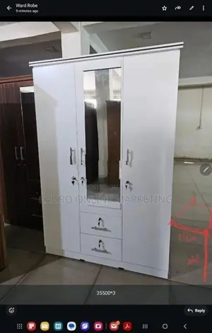 New Melamine Black / White Colour 3 Door Cupboard Large Wardrobe