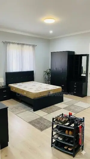 New Black Colour 10 Item Bedroom Furniture Set Divan Bed 3 Door Cupboa