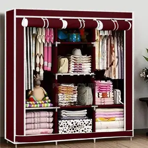 Wardrobe Cupboard - 3 Roll-over Doors Cloth Storage