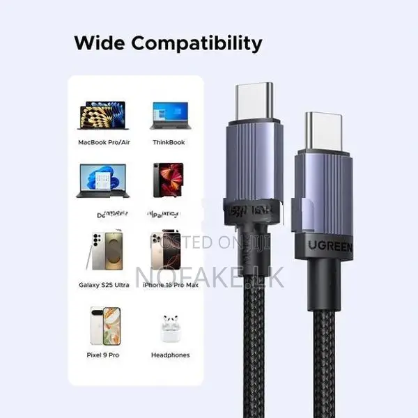 UGreen 240W USB-C to USB - C Nylon PD Fast Charging Cable 1M and 2M