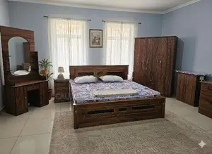 New 8 Item Bedroom Furniture Set 3 Door Cupboard 6*6 Bed