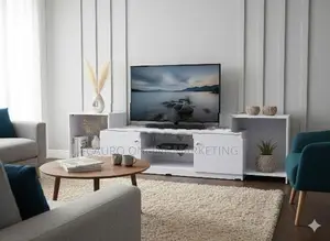 New Melamine White / Ash Colour TV Stand Cupboard