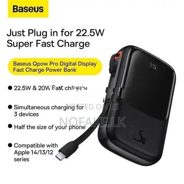Baseus Qpow Pro Plus 22.5W 10000mAh Power Bank with Cable