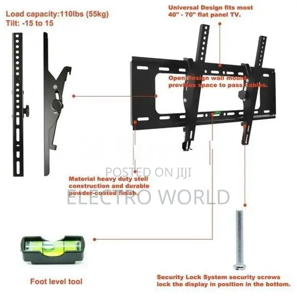 TV Tilt Up/Down 42"-75" Heavy Wall Mount Bracket