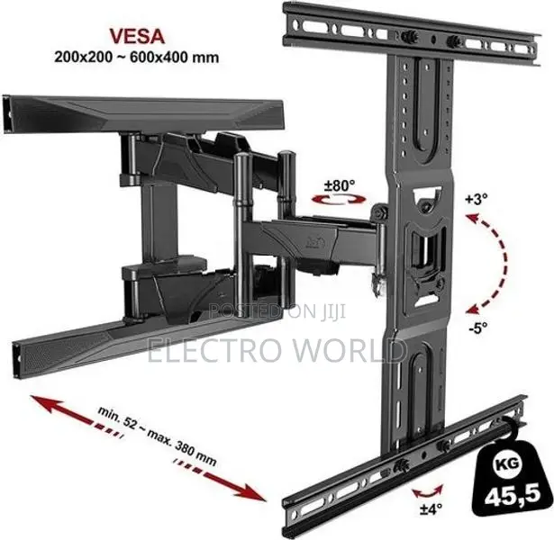 TV HEAVY 32" -75" FULL MOTION 6 WAY SWIVEL TILT MOUNT