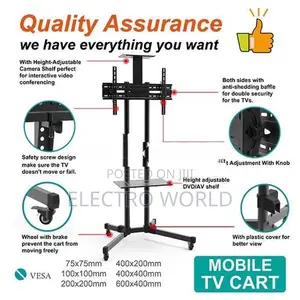 Smart Tv Mobile Cart Movable 26"-65" Rolling Stand