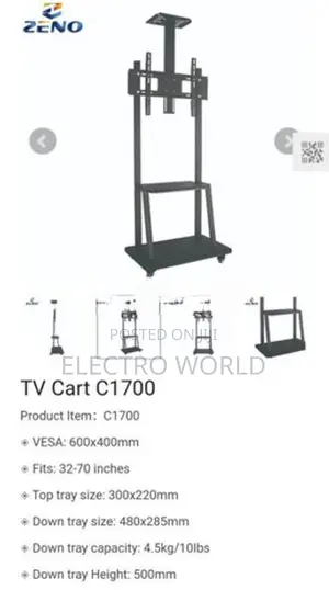 TV & SMART BOARD 32"-75" MOVABLE TROLLY STAND