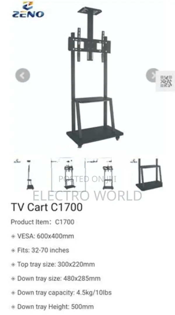 TV & SMART BOARD 32"-75" MOVABLE TROLLY STAND