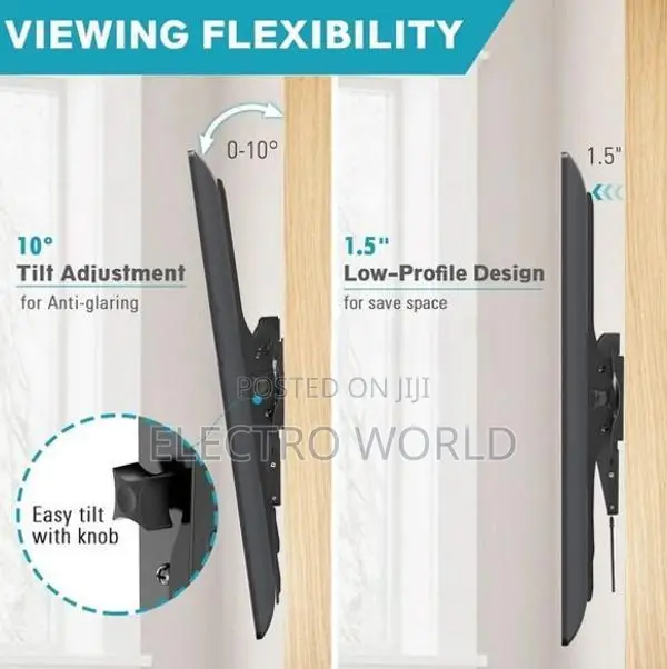 Tv 32"-65" Heavy Duty Tilt Up/Down Wall Mount Bracket