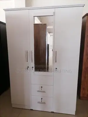 New White Colour 3 Door Melamine Cupboard 6*4 Wardrobe