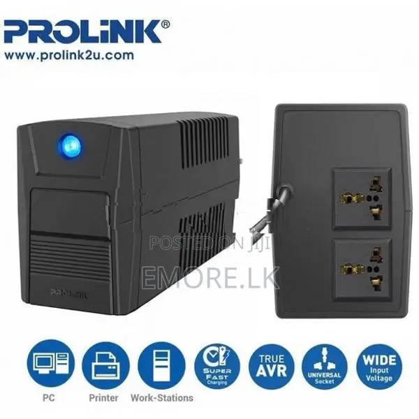 Prolink 1.2KVA UPS Fast Charging Line Interactive System cctv, pcs EM