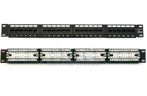 Network 24 Port Patch Panel With Cable Managment