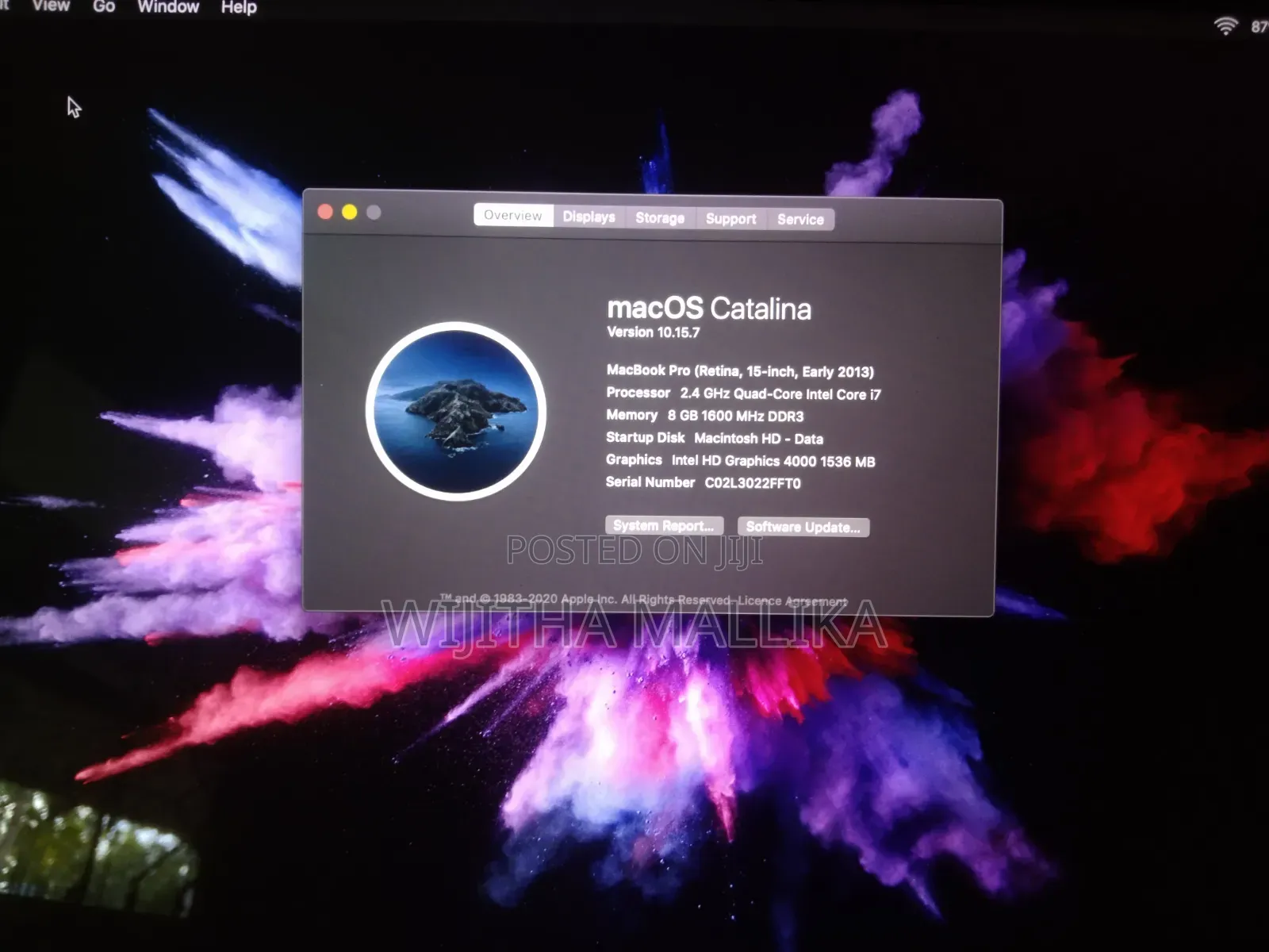 Laptop Apple MacBook 2013 8GB Intel Core Ultra 7 SSD 250GB